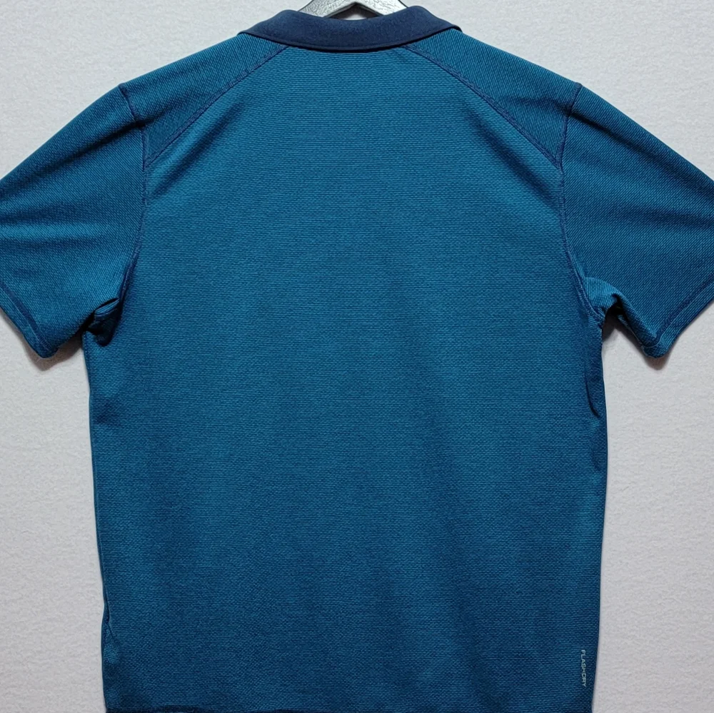The North Face Short Sleeve Polo‎ Shirt Flash Dry Blue Striped Men's XL. #787